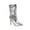 Silver, variant on Lovskoo 2024 Women's Middle Mid Calf Boots Pointed Toe Chunky Heel Oversized Fall Slender High Heels Pointed Pleated Metal Pile Up Short Boots Blue