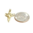 thumbnail image 3 of New 10k yellow Gold angel Pendant charm wings gift fine jewelry diamond cut 1.3g, 3 of 12