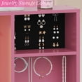 thumbnail image 5 of Ktaxon Makeup Vanity Desk with Lighted Mirror, Vanity Table with Charging Station for Bedroom, Fuchsia Pink, 5 of 7