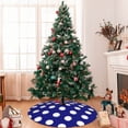 thumbnail image 7 of Lsque Navy And White Polka Dot Print Christmas Tree Skirt, Tree Skirt with Ties or Velcro, Perfect for Holiday Decorations, Halloween, and New Year-48", 7 of 7