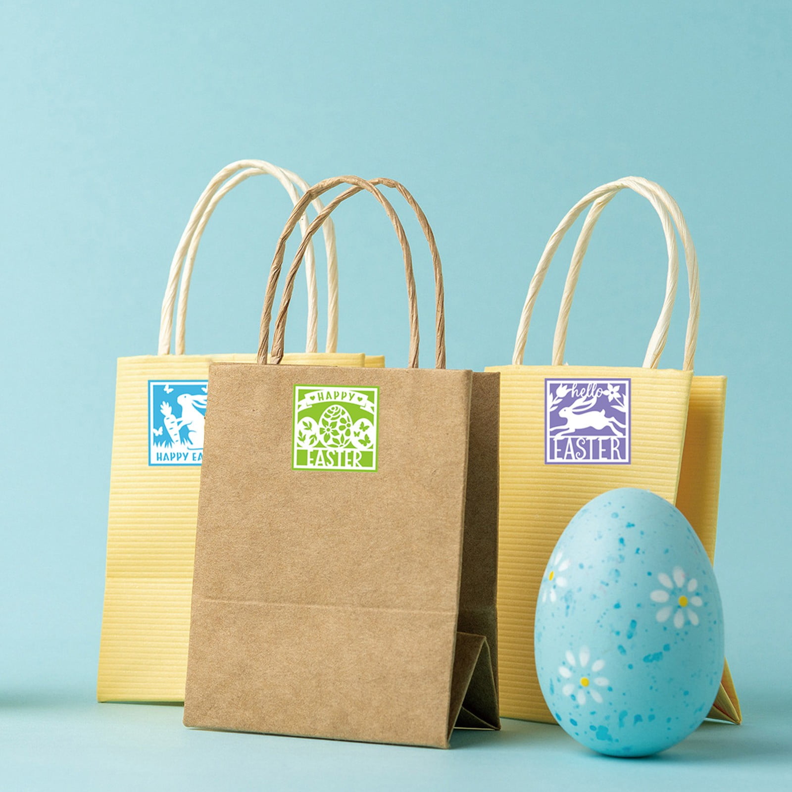 90 Pcs Easter Label Stickers, Bunny Egg Sticker Holiday Decoration Supplies