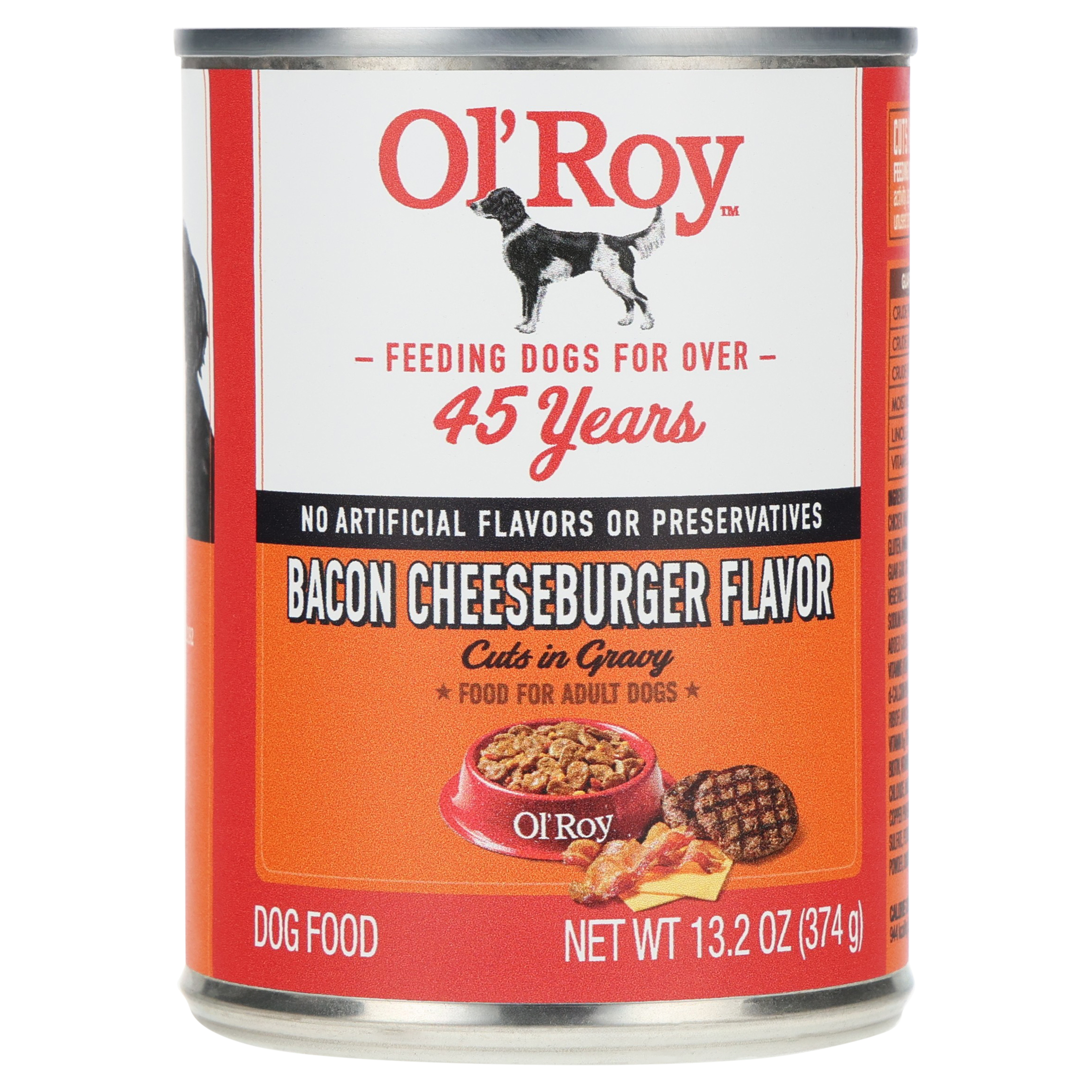Ol' Roy Bacon Cheeseburger Flavor Cuts in Gravy Wet Dog Food, 13.2 oz Can
