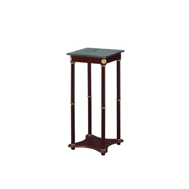 Marble Top Round Plant Stand Merlot And Green 