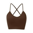 thumbnail image 6 of Bras for Women,Plus Size No Underwire Thin Strap Yoga Sports Bra Fitness Sports Underwear for and Comfort,Sports Bras for Women,Coffee,L, 6 of 6