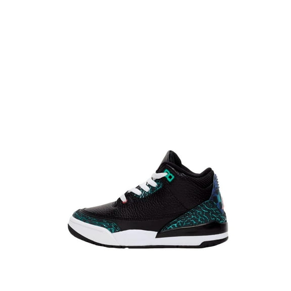 Little Kid's Jordan 3 Retro "Moto" Blck/Siren Red-Hypr Jade (FV5438 001) - 1.5