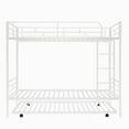 thumbnail image 3 of Kadyn Metal Bunk Bed, Twin-Over-Twin Bed with Trundle, Can be Divided into two beds, Modern Bunk Bed Frame for Juniors, White, 3 of 9