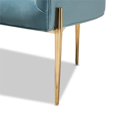 thumbnail image 3 of Bowery Hill Modern Light Blue Velvet Gold Finished Accent Chair, 3 of 9