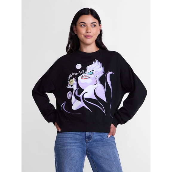 Disney The Little Mermaid Women's Ursula Halloween Graphic Sweatshirt, Sizes XXS-XXL
