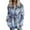 Blue, variant on Fesfesfes Winter Warm Cardigan For Women Lapel Overcoat Fleece Open Front Coat With Pockets Tie Dye Printing Outerwear