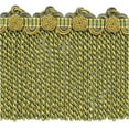 thumbnail image 2 of 5" (12.5cm) Alexander Collection Bullion fringe Trim with Fancy Scroll and Rosette Header # BFAX5,, Seaside Green #LX04 (Yellow Green, Yellow Gold, Turquoise Blue) 5 Yards (15 ft/4.5m), 2 of 2