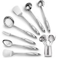 thumbnail image 3 of Stainless Steel Cooking Utensil - Stainless Steel Kitchen Utensil - Durable Kitchen Gadgets - Metal Kitchen Accessories - Easy to Clean Kitchen Tools - 8 Piece Set, 3 of 3