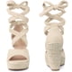 thumbnail image 2 of Alpargatas con cordones Cuñas Sandalias de tacón para mujer Beige 41, 2 of 6