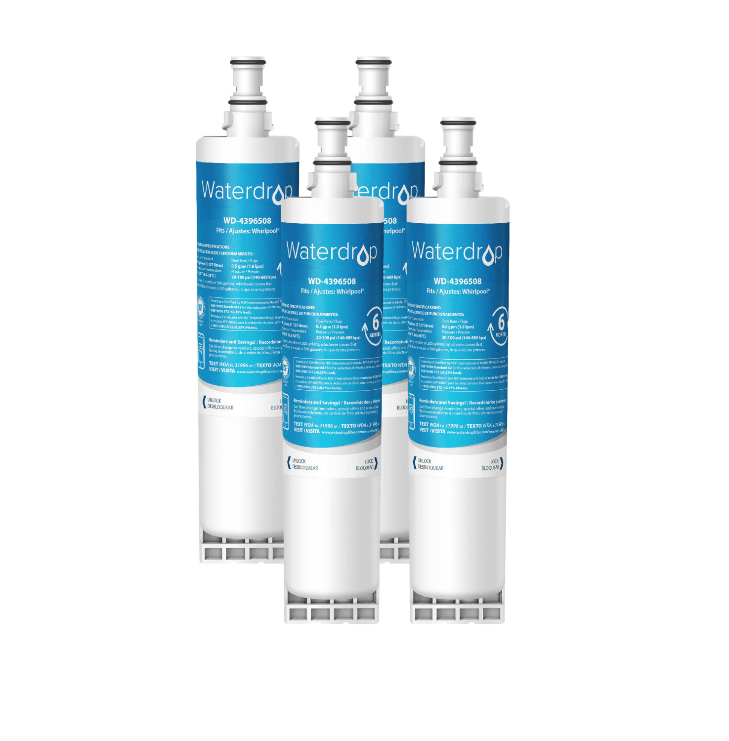 Details about   2 PACK Bluaqua 4396547 46-9010 4396508 Compatible Refrigerator Water Filters 