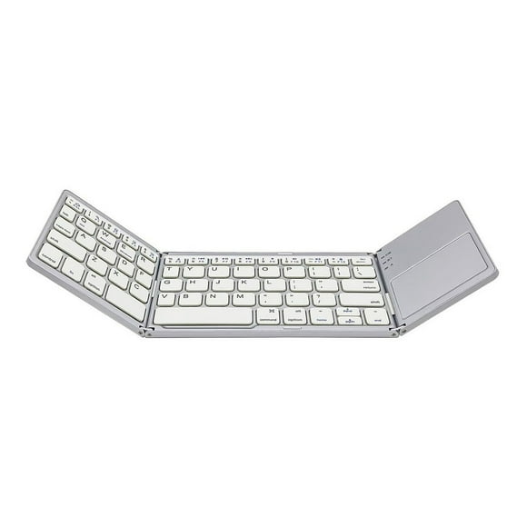 YOPTOP Foldable Bluetooth Keyboard with Touchpad Compatible with iOS/Mac OS - Multi Device Rechargeable Wireless Keyboard with Trackpad for iMac iPad iPad Pro iPad Air iPad Mini