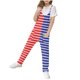 thumbnail image 1 of Odeerbi 5-14 Años Niñas Verano Mono Color Bloque Rayas Camisola Romper Primavera Casual Transpirable Cómodo Monos Correa Bib Pantalones Generales Traje de Juego, 1 of 8