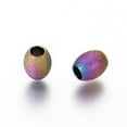 thumbnail image 2 of U8MO 10pc Multi-Color 304 Stainless Steel Textured Metal Beads Mini Oval Spacer 5~7mm-6x7mm, 2 of 2