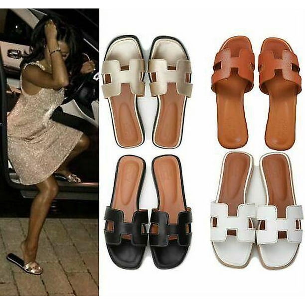 Sandalias planas de playa de verano para mujer, zapatillas femeninas, sandalias de cuña para exteriores de talla grande