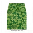 thumbnail image 3 of EGNMCR St Patricks Day Decorations, St. Patrick's Day Table Flag Green Clovers Patterns Heat Insulating And Prevention Of Pollution Linen Tablecloth Home Decoration Polyester tables runner, 3 of 6