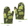 thumbnail image 2 of XMXT Silicone Oven Mitts, Fun Green Dinosaur Thickened Non-Slip Oven Gloves, 2 Pcs, 2 of 9