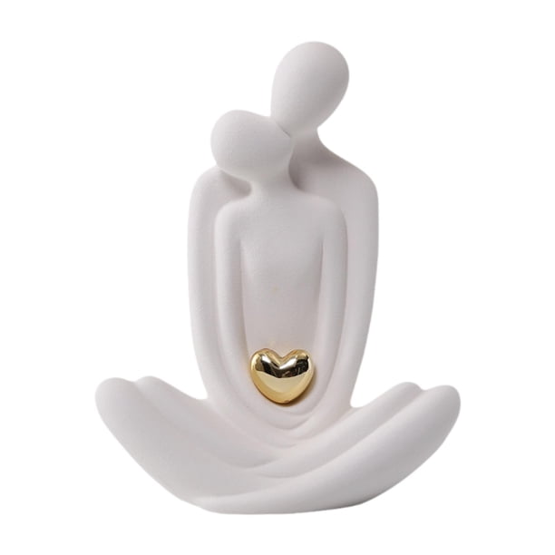 Pareja amantes de la estatua adorno abrazando figura de pareja para la decoración del día de San Valentín regalos de boda apartament hotel decoración Heart Love Gold Love