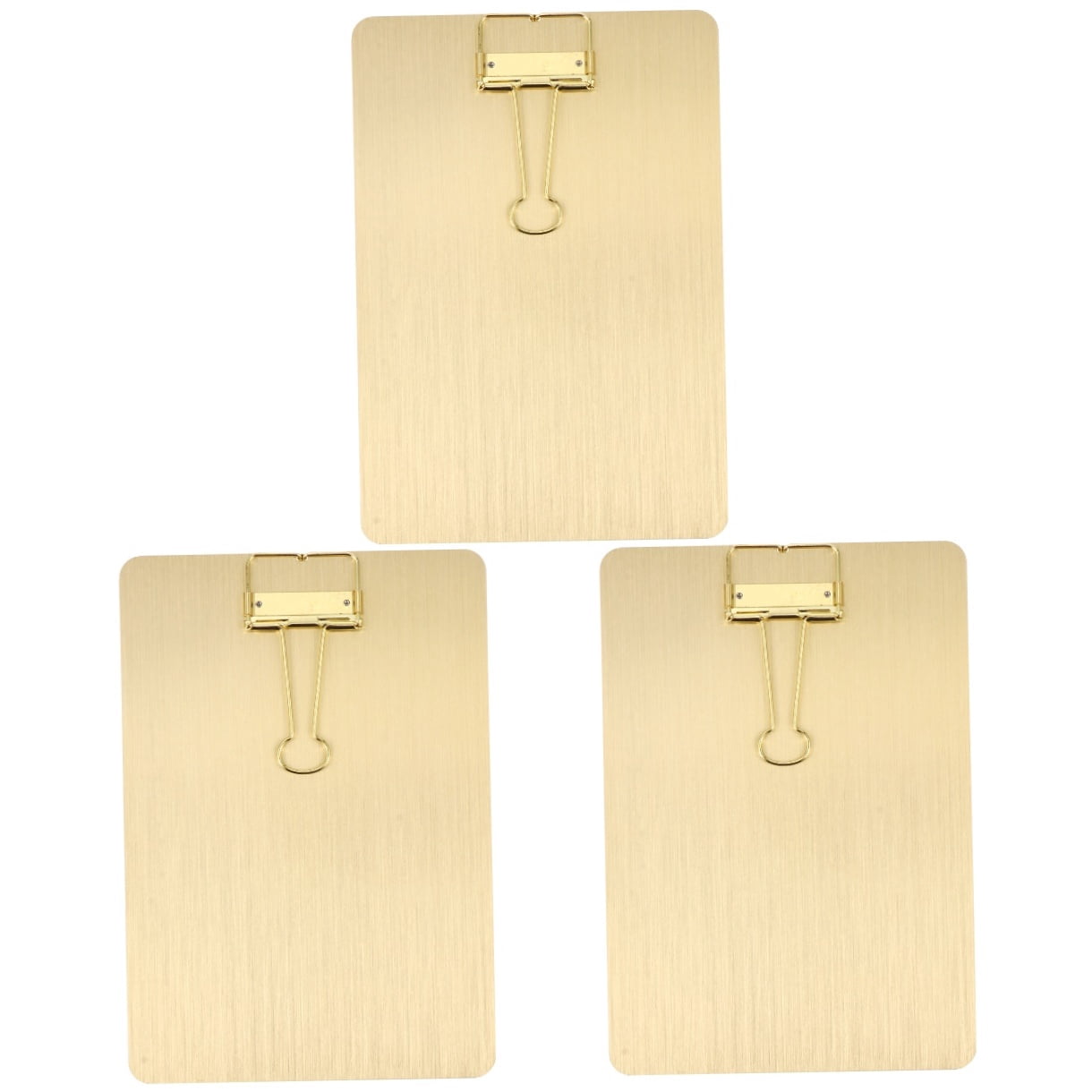 Hemoton 3 pcs  A5 Paper Clipboard Stainless Steel Writing Pad Paper Holder Menu Stand