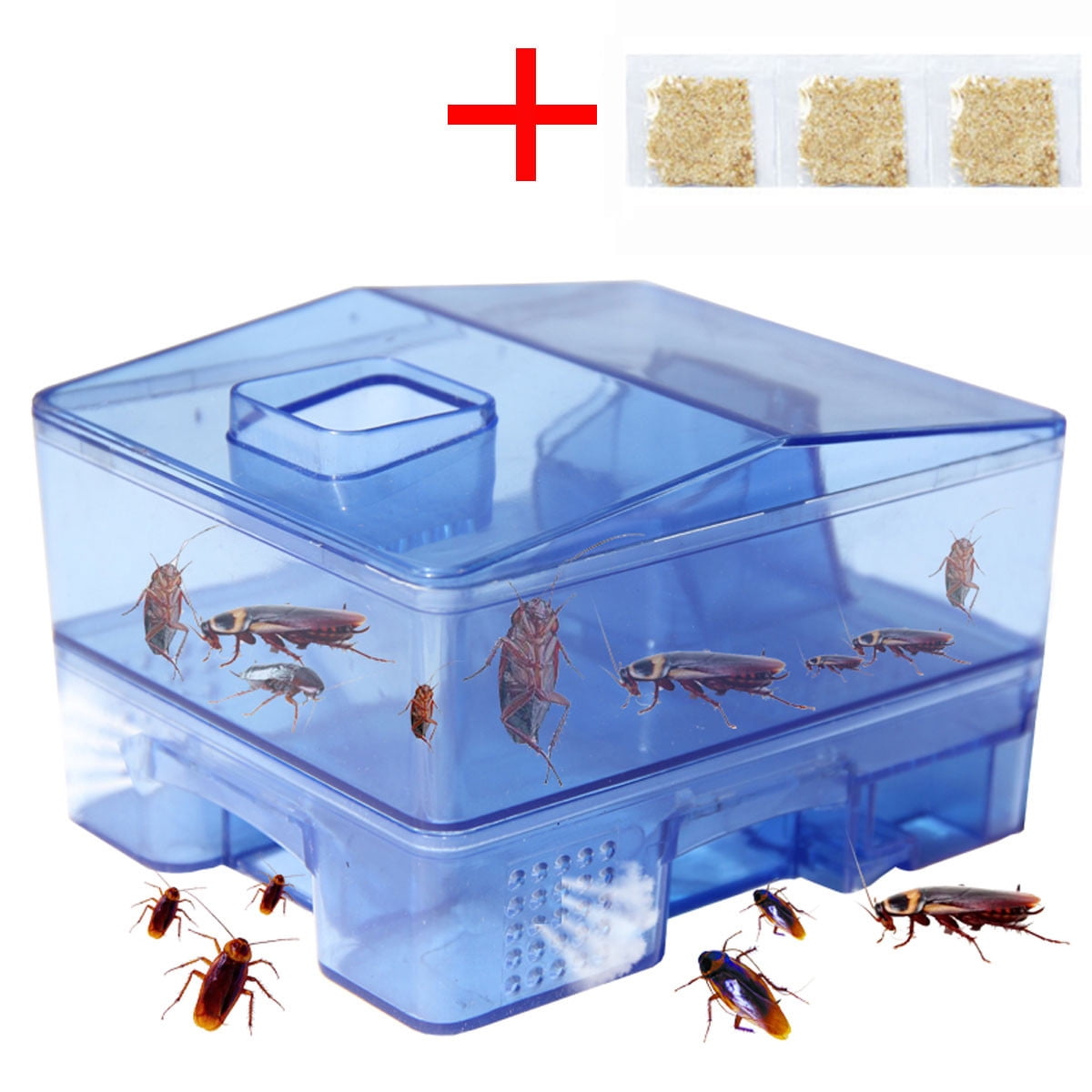 3 Doors Pest Control Tool Cockroach Trap Container Collect & Killer