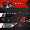thumbnail image 4 of (4PACKS 12.0AH)New Model 12.0Ah/18V Lithium Battery Replace for Mil M18 Battery Compatible with All Original Mil 48-11-1850 48-11-1860 48-11-1845 48-11-1828, 4 of 9