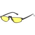 thumbnail image 2 of Geometric Rectangle Sunglasses Square Raised Nose Bridge 52mm (Black / Yellow), 2 of 4