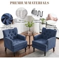 thumbnail image 4 of MOONMISS 26.4" Wide Accent Chair,tufted Club Chair With Linen Fabric,upholstered Button Armchair For Bedroom, Living Room,Blue, 4 of 7
