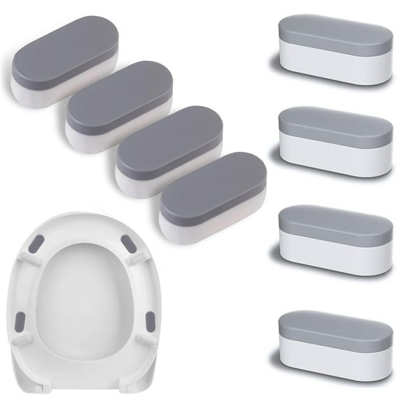 8 Pieces Toilet Seat Bumpers,Happon Universal Toilet Seat Buffer,Toilet Lid Rubber Bumpers,Strong Adhesive Bidet Bumpers for Home, Hotel, Hospital