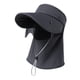 thumbnail image 5 of Sombrero para el sol con lente para hombres y mujeres, elegante, ajustable, de ala grande, para viajes y ciclismo. Gris oscuro, 5 of 9