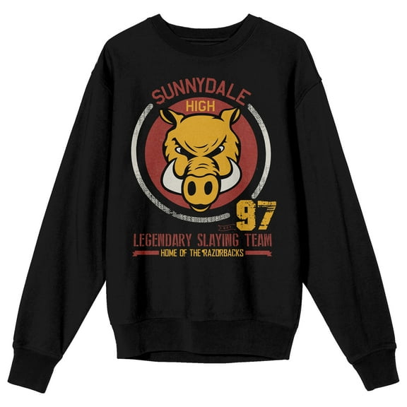 Buffy The Vampire Slayer Sunnydale High '97 Crew Neck Long Sleeve Black Adult Sweatshirt-XXL