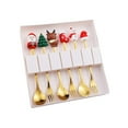thumbnail image 5 of jicheng 6 Pieces Christmas Cutlery Reusable Tableware for Restaurant Ice Cream Party F, 5 of 9