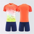 thumbnail image 6 of SERTG 2 PC Kids Soccer Uniform Set for 5-15 Years Boys Girls Quick Dry Breathable Short Sleeve Shirt and Elastic Waist Shorts Youth Football Training Sportswear Set, 6 of 6