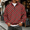 thumbnail image 2 of Nestiefly Flannel Quarter Zip Shirts for Men Lightweight Plaid Shirt Long Sleeve Fleece Fall Winter 2026 Deep Red L, 2 of 7