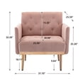 thumbnail image 7 of Tufted Accent Chair with Wide Back and Thick Padded Seat, Velvet Upholstered Single Sofa Chair with Rose Golden Feet, Comfy Living Room Chairs Side Chair Reading Armchair, Pink, 7 of 7