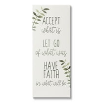 Stupell Industries Accept & Have Faith Botanical & Floral Painting Gallery Wrapped Canvas Art Print Wall Art, 13 x 30