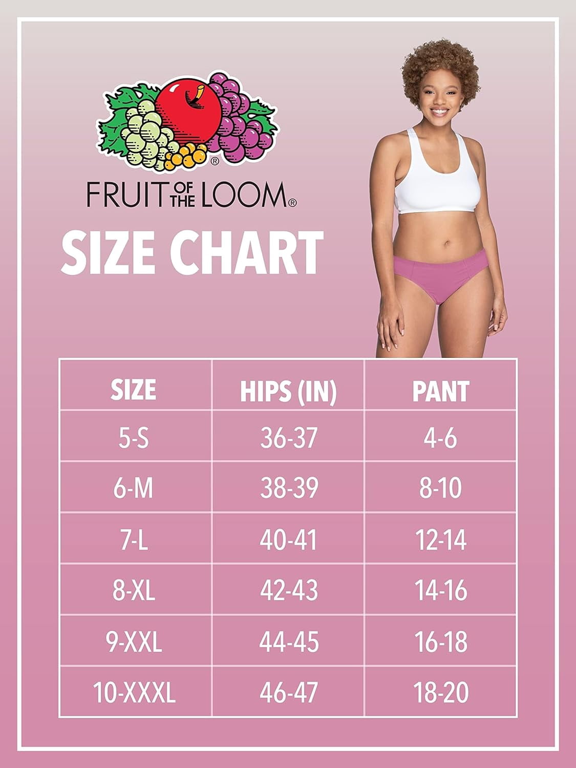 Women's Underwear, Cotton Stretch Panties 6-Pack, Sizes S-2XL