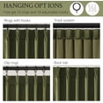 thumbnail image 4 of Olive Green Velvet Blackout Curtains 2 Panels Forest Green Elegant Vintage Pinch Pleated Drapes for Living Room Bedroom Thermal Soundproof Back Tab Window Panels Home Decor, 4 of 4