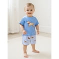 thumbnail image 3 of BemeyourBBs Toddler Baby Boy Summer Clothes Baby Boys Summer 2 Piece Outfit 2 3 4 5 6 7 Years Cute Puppy Dog Embroidered Short Sleeve T-shirts Striped Elastic Waist Pockets Shorts Set, 3 of 9