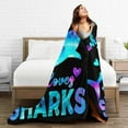 thumbnail image 5 of Shark Blanket Ocean Shark Fleece Throw Blanket Fuzzy Plush Super Soft Cozy Warm Shark Decor Blanket Gifts for Girls Boys Kids Women 40"X50", 5 of 6