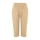 thumbnail image 4 of Pantalones cortos holgados de color liso para mujer: cintura elástica, versátiles para primavera/verano, tallas estadounidenses 4-18 (S-XXXXXL), 4 of 4