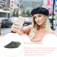 thumbnail image 3 of QJUHUNG Women Beret Korean Style Polyester Artist Hat Autumn Winter Beautiful Caps Breathable Headwear Party Apparel Stylish Clothing, 3 of 6