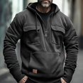 thumbnail image 5 of Sudaderas con capucha tácticas de media cremallera para hombre, sudaderas militares de lana sólida y cálida, chaquetas con capucha con múltiples bolsillos para hombre, Polar grueso para exteriores, 5 of 5
