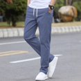 thumbnail image 2 of Summer New Men's Thin Cotton Casual Pants Business Solid Color Stretch Trousers Brand Male Sports Trousers Blue S, 2 of 4