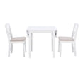 thumbnail image 4 of Bowery Hill Modern Wood Three Piece Drop Leaf Dining Set in White, 4 of 16