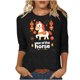 thumbnail image 3 of TaTaai Womens New Year 2026 Print Three Quarter Sleeve Round Neck Casual Top Holiday Celebration Blouse Festival Party Wear Gift, 3 of 5