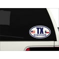 thumbnail image 2 of Flag of Texas / American Flag Oval 3M Vinyl Bumper Sticker Decal | Navy & Gold New Braunfels, TX Sticker Vinyl Decal, 2 of 3
