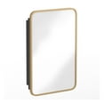 thumbnail image 2 of Flash Furniture Jolie 24" Iron and Glass Recessed Bathroom Medicine Cabinet with 3 Shelves Gold, 2 of 11