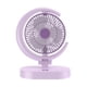thumbnail image 3 of Ventilador de escritorio con luces, 4 velocidades, recargable, ajuste USB, silencioso, para escritorio personal Violeta, 3 of 9